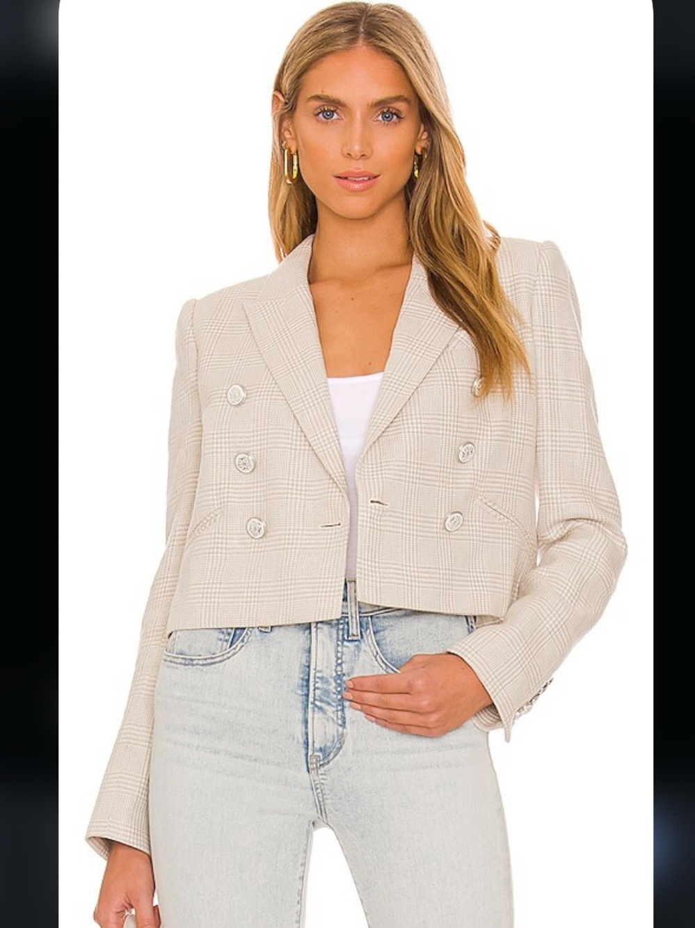 Nwt Veronica beard NEVIS JACKET OATMEAL paid $600 double breast crop summer rare